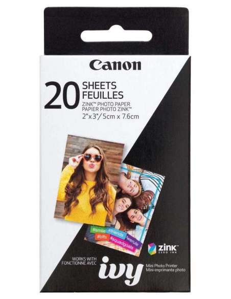 Canon ZP-2030 Papier photo Technologie Z-Ink - Pack de 20 feuilles compatibles ZOEMINI - 4549292131352 - Stockizi