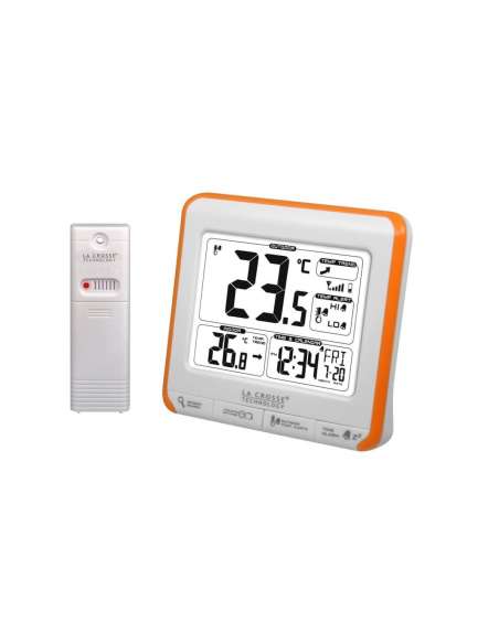 La Crosse Technology - WS6811 - Station de températures Intérieure-Extérieure - Orange et Blanc - 3700123853886 - Stockizi